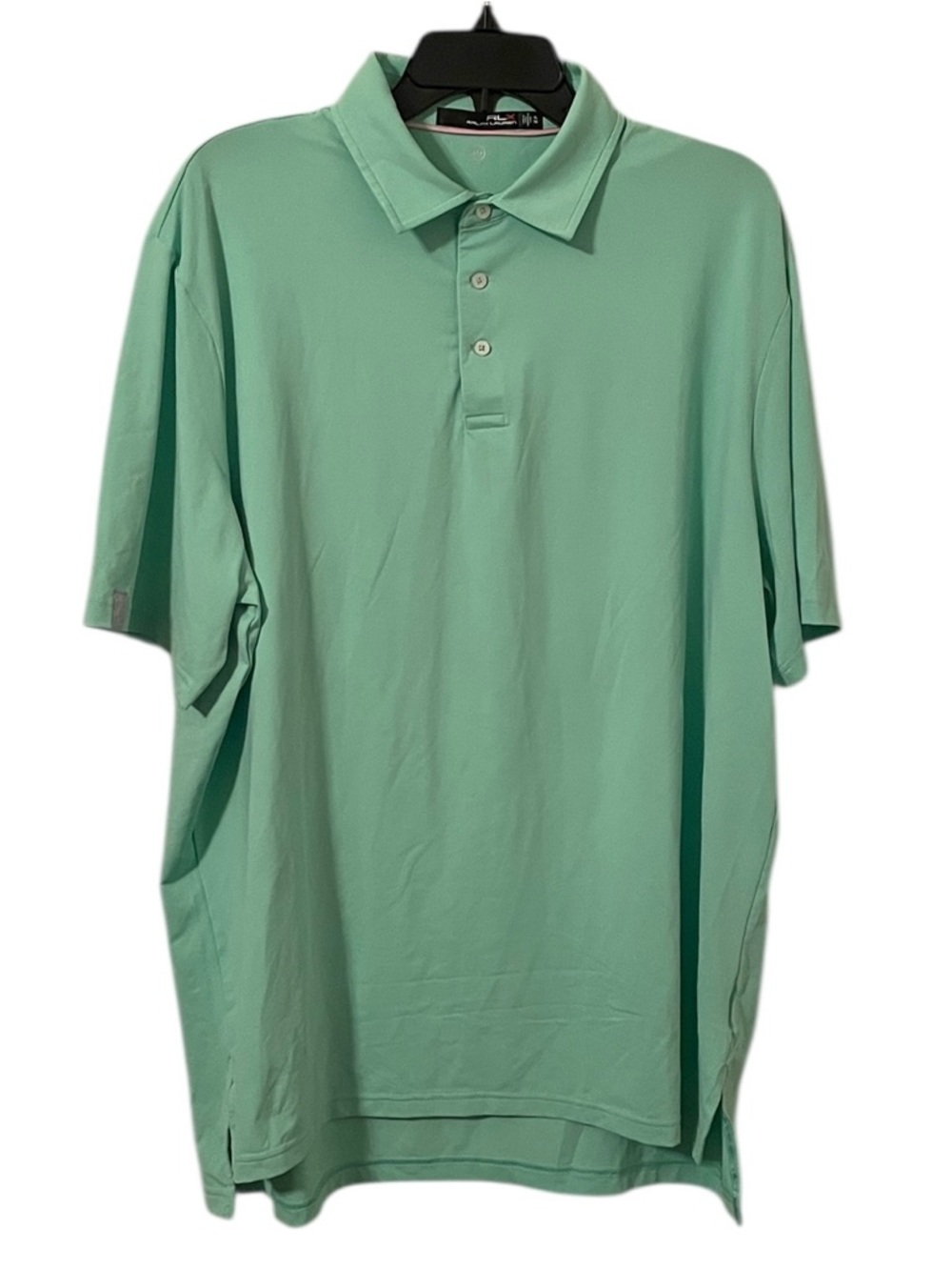 RLX Ralph Lauren Men's Mint Green Wicking Collared Quarter Polo Shirt Size XL